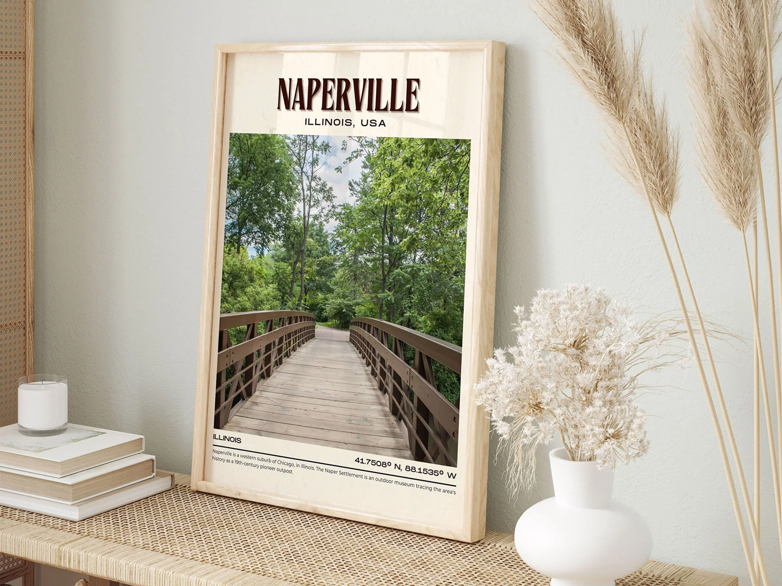 Naperville Vintage Wall Art, Illinois, USA