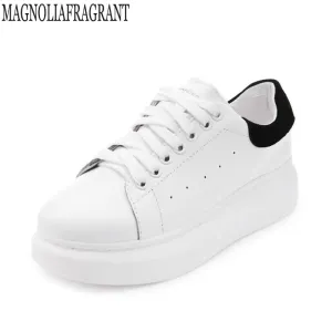 New 2019 Spring autumn Breathable Comfortable Shoes Women Flats Soft Leather Fashion Women's Casual Brand White Shoes k275