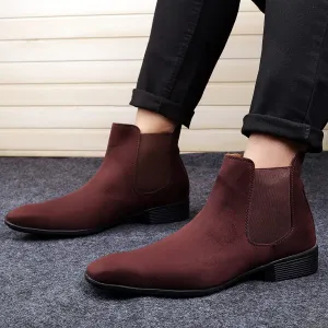 New Arrival Latest Suede Material Brown Casual Chelsea Boots For Men-Unique and Classy