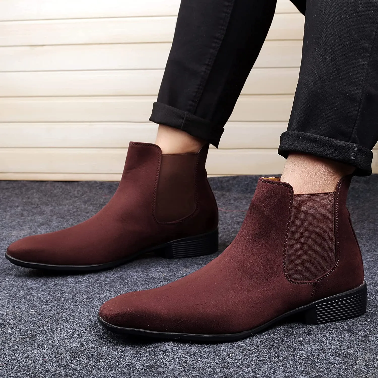 New Arrival Latest Suede Material Brown Casual Chelsea Boots For Men-Unique and Classy