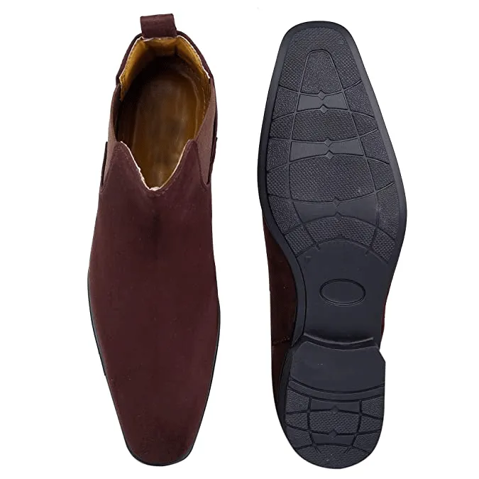 New Arrival Latest Suede Material Brown Casual Chelsea Boots For Men-Unique and Classy