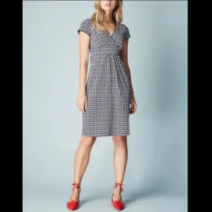 NEW Boden WH980 Casual Jersey Dress blue white Size 4P