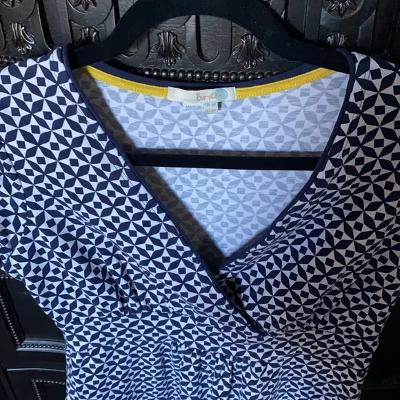 NEW Boden WH980 Casual Jersey Dress blue white Size 4P