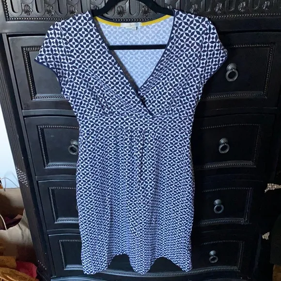 NEW Boden WH980 Casual Jersey Dress blue white Size 4P
