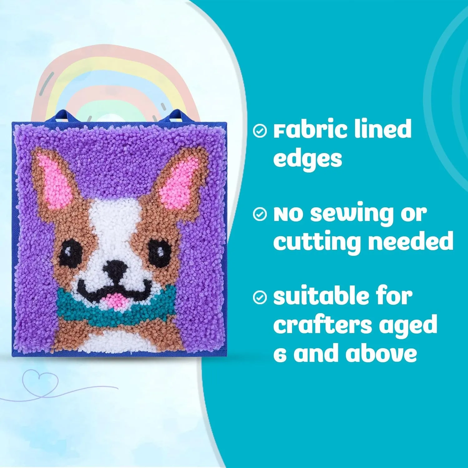 New in box! LatchKits – Puppy Latch Hook Kit – Easy-to-Learn Craft Project – No Sewing Or Cutting – for Ages 6 , Canvas, Multi Retails $42 