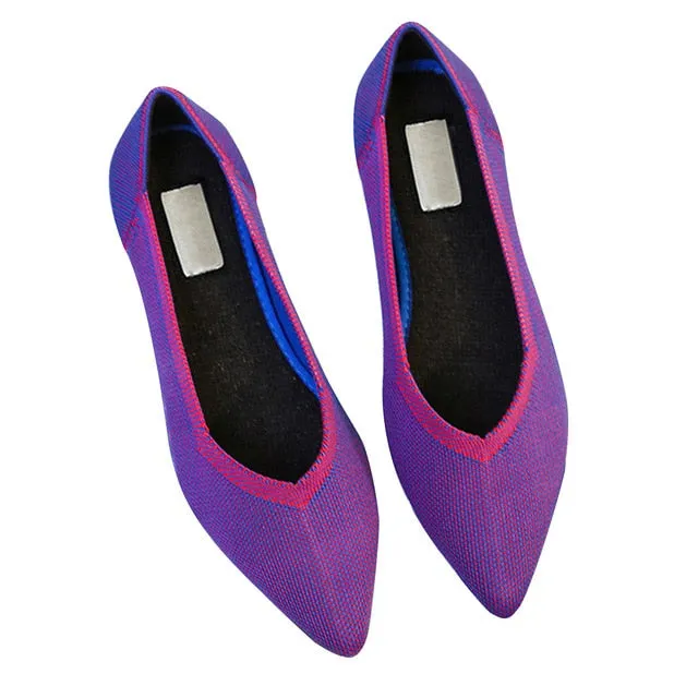 Newly Pointed Toe Flats Shoes Environmental Breathable Anti-slip for Women Girls Party