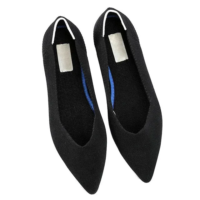 Newly Pointed Toe Flats Shoes Environmental Breathable Anti-slip for Women Girls Party