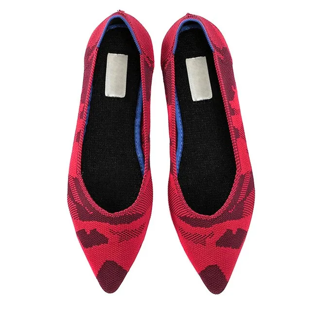 Newly Pointed Toe Flats Shoes Environmental Breathable Anti-slip for Women Girls Party