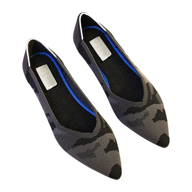 Newly Pointed Toe Flats Shoes Environmental Breathable Anti-slip for Women Girls Party