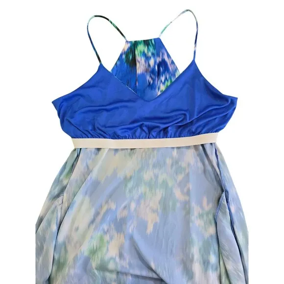 Nicole Miller Watercolor Abstract Maxi Dress Womens XL Sleeveless Colorful