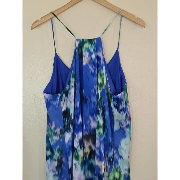 Nicole Miller Watercolor Abstract Maxi Dress Womens XL Sleeveless Colorful