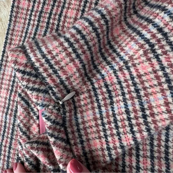 NWOT Talbots Plaid Wool A-Line Skirt in Pink and Brown