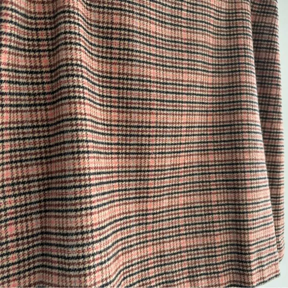 NWOT Talbots Plaid Wool A-Line Skirt in Pink and Brown