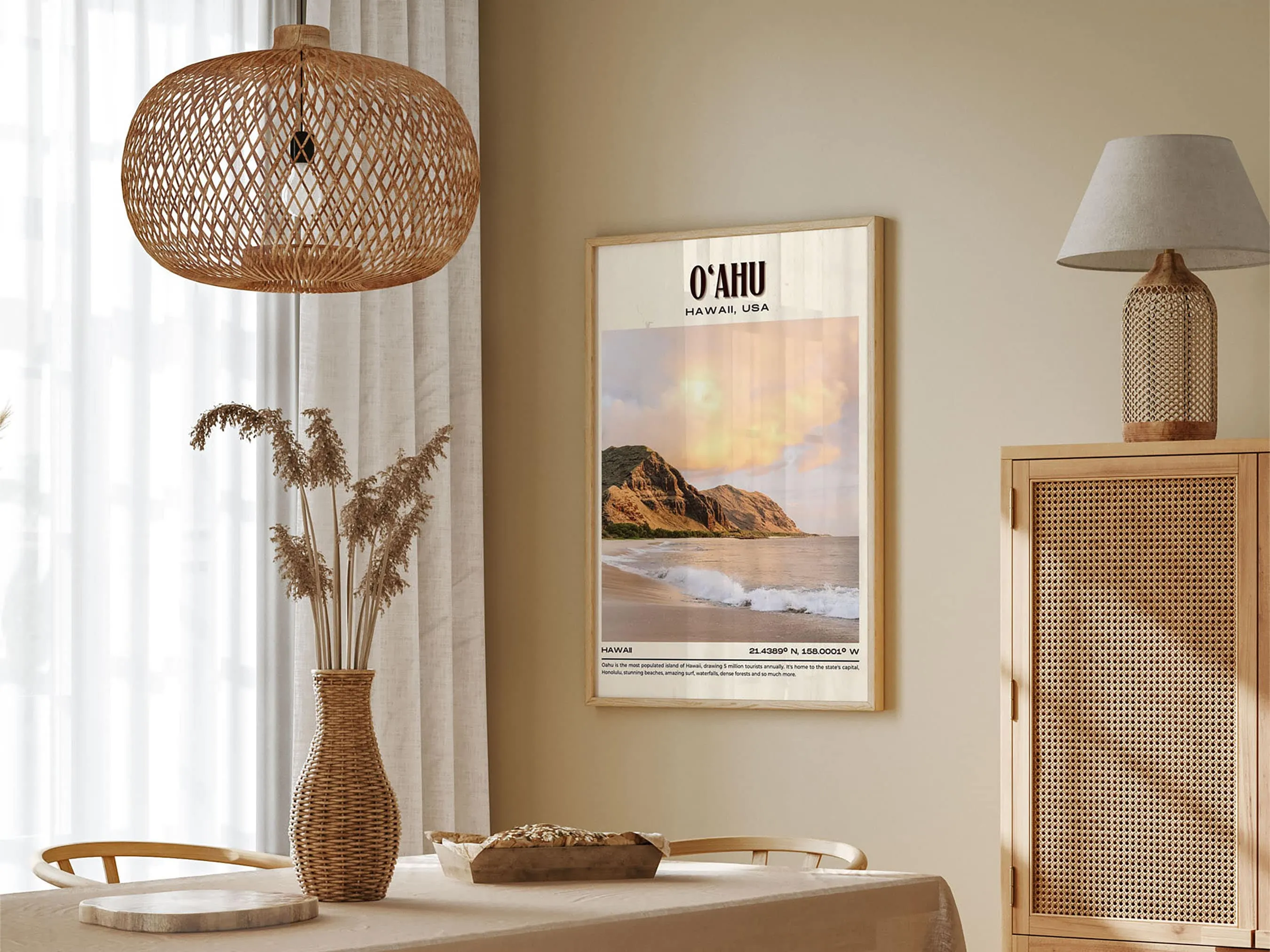 O‘ahu Vintage Wall Art, Hawaii, USA