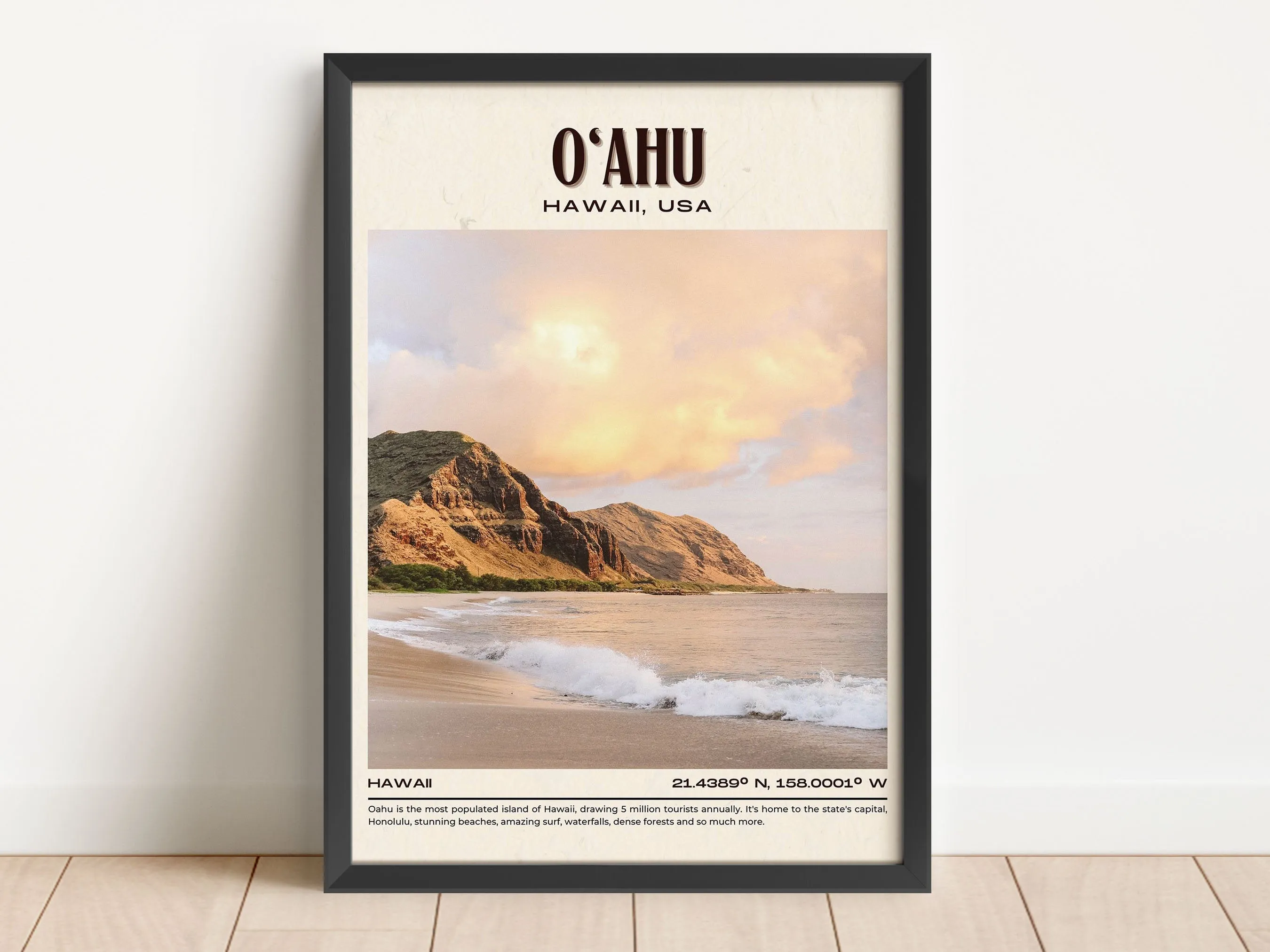 O‘ahu Vintage Wall Art, Hawaii, USA