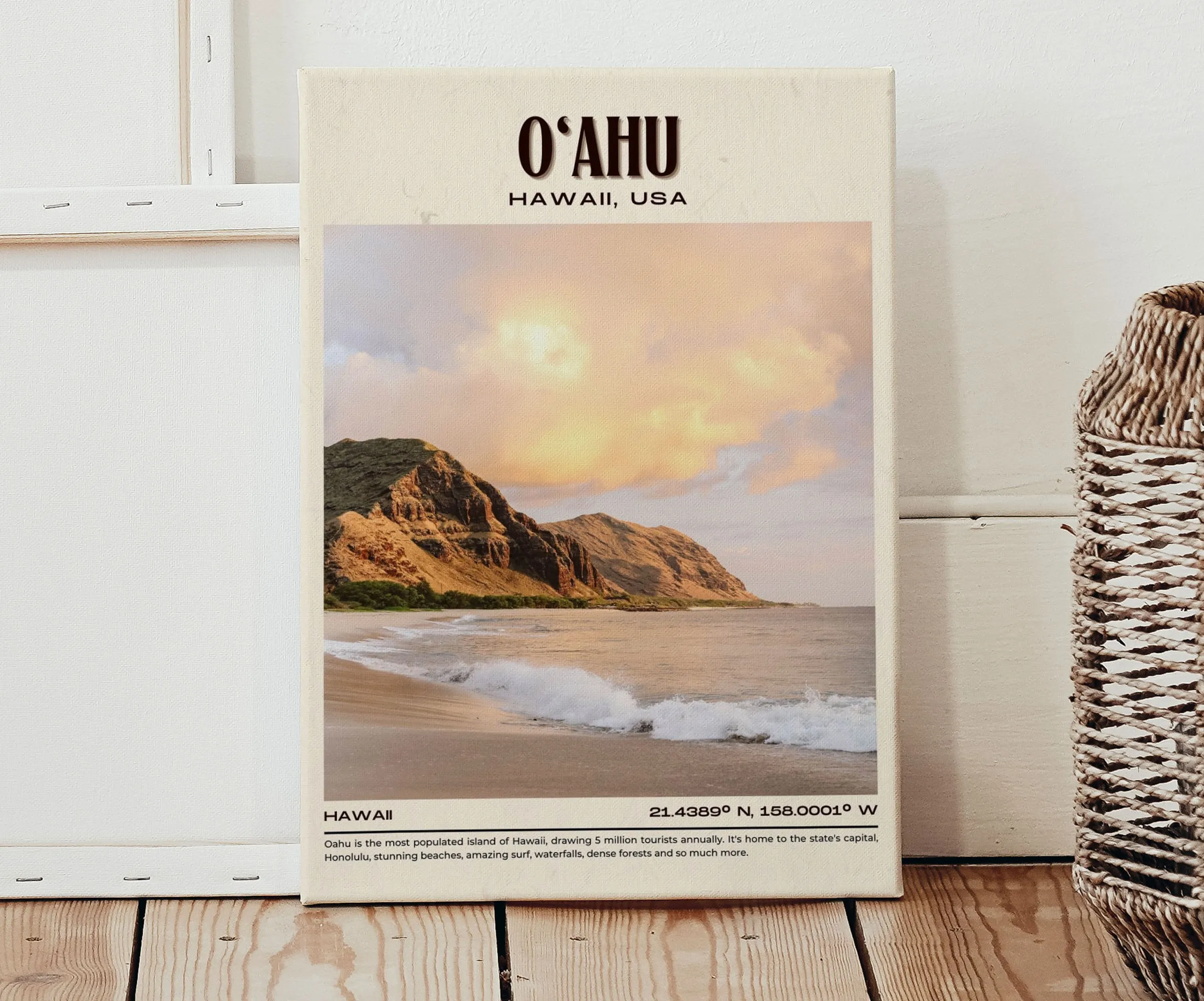 O‘ahu Vintage Wall Art, Hawaii, USA