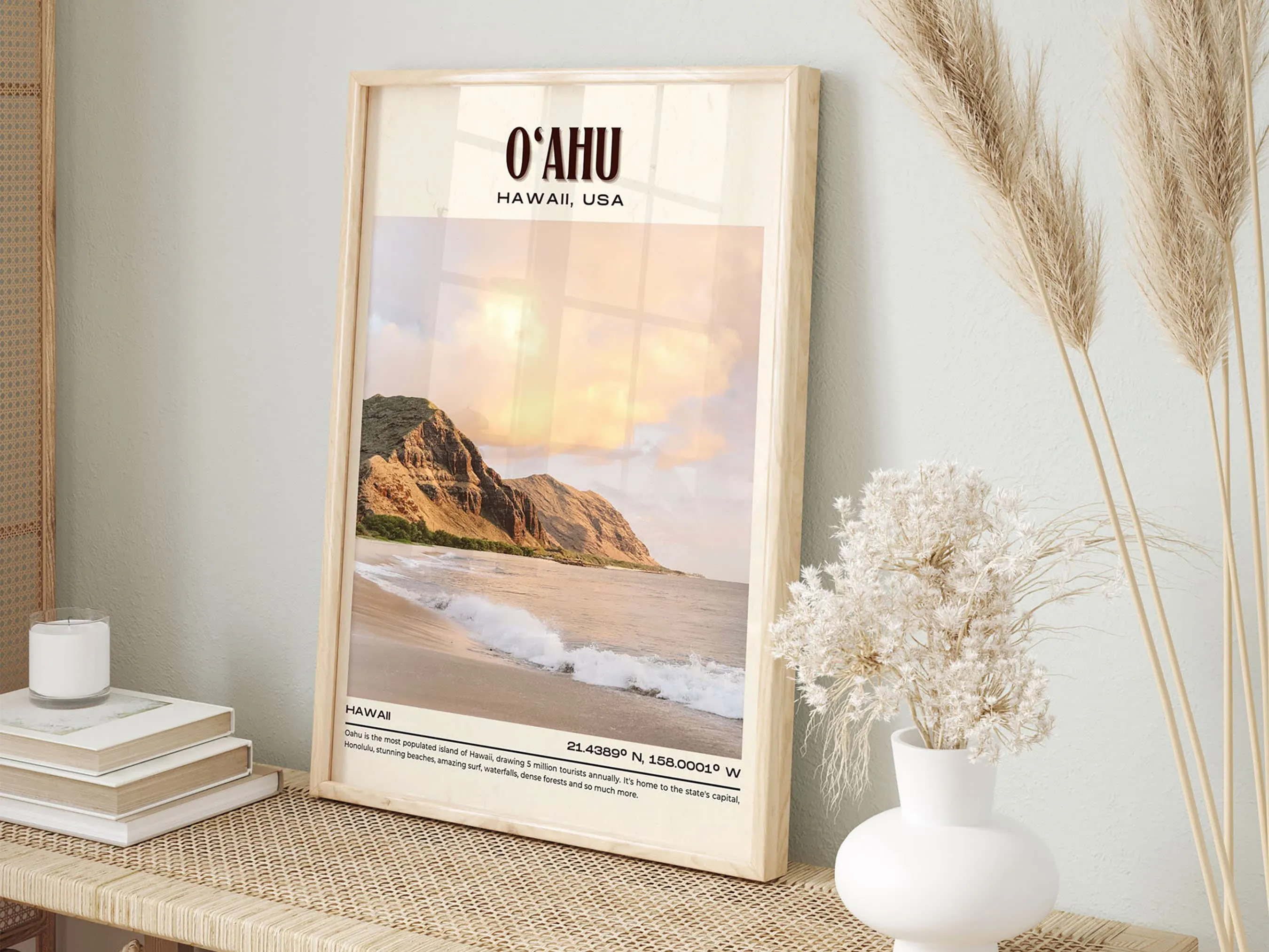 O‘ahu Vintage Wall Art, Hawaii, USA