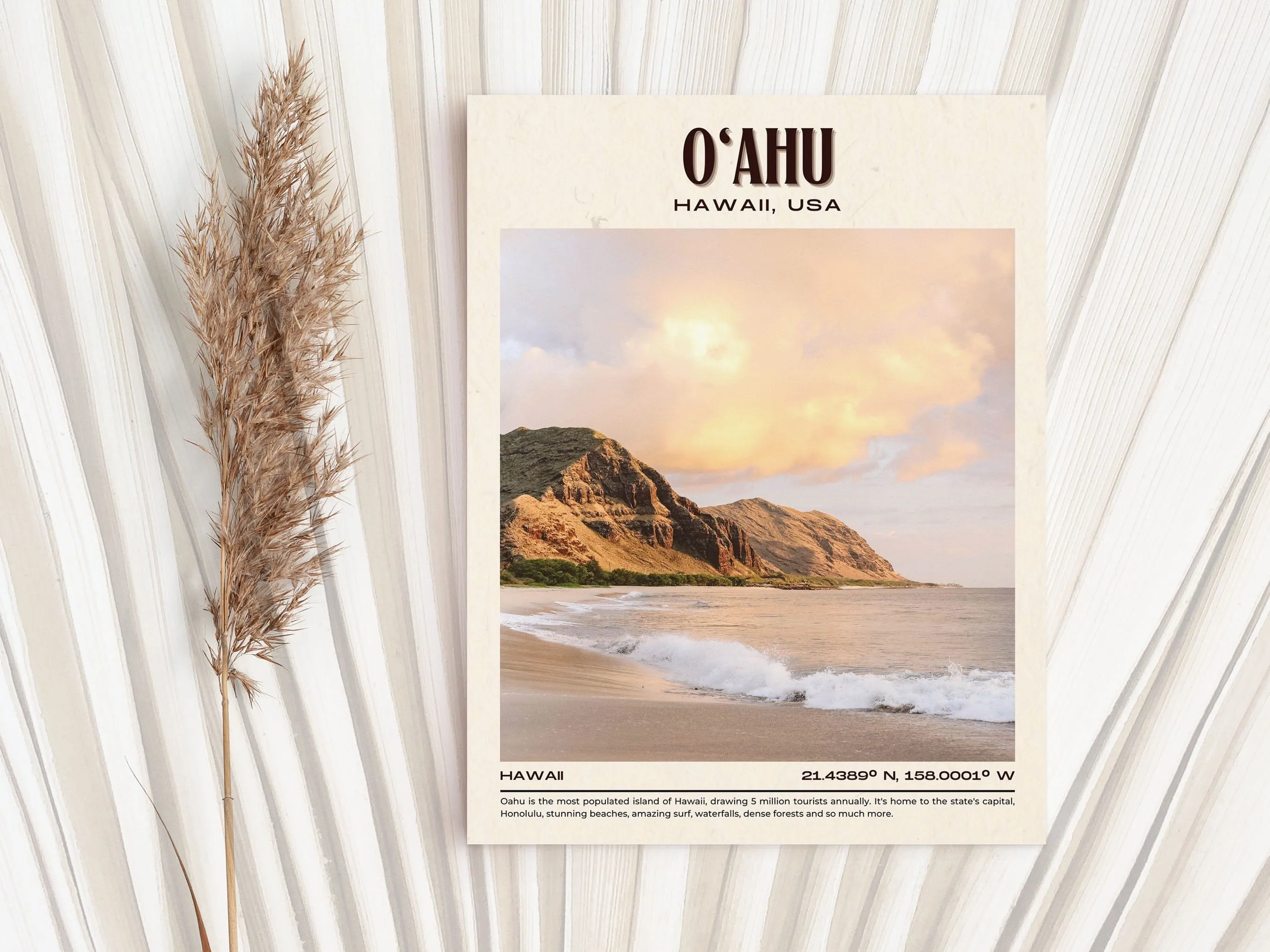 O‘ahu Vintage Wall Art, Hawaii, USA