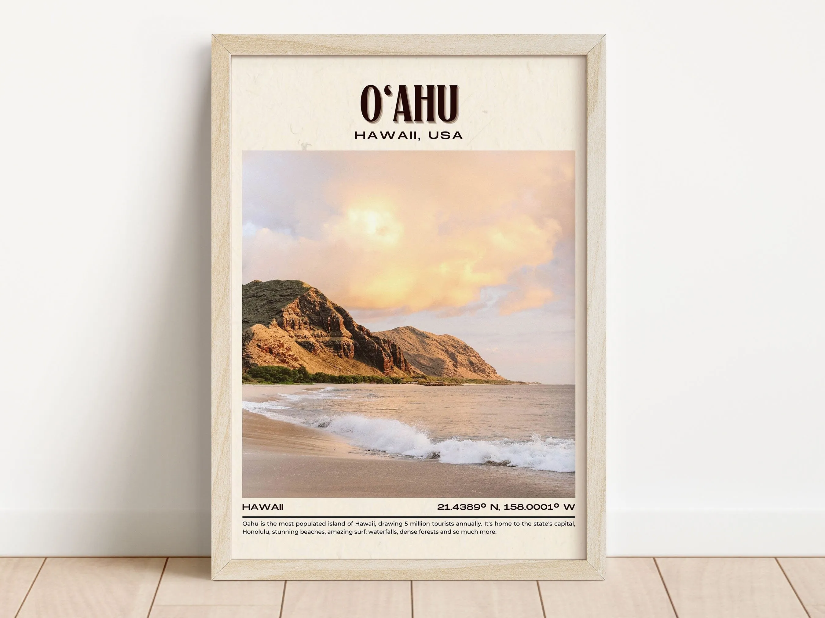 O‘ahu Vintage Wall Art, Hawaii, USA