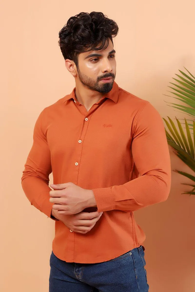 Orange Casual Shirt FS Slim Fit