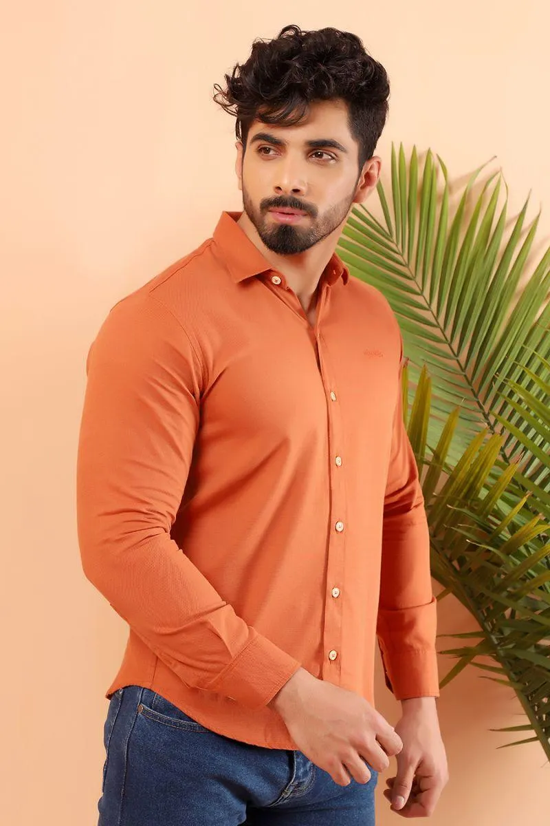 Orange Casual Shirt FS Slim Fit
