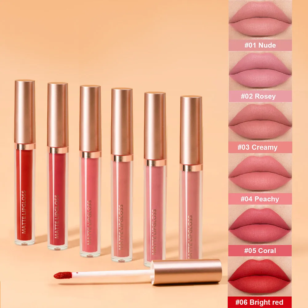 OWIIZI Matte Lip Glosses Matte Waterproof No Stain on Cup Lip Gloss