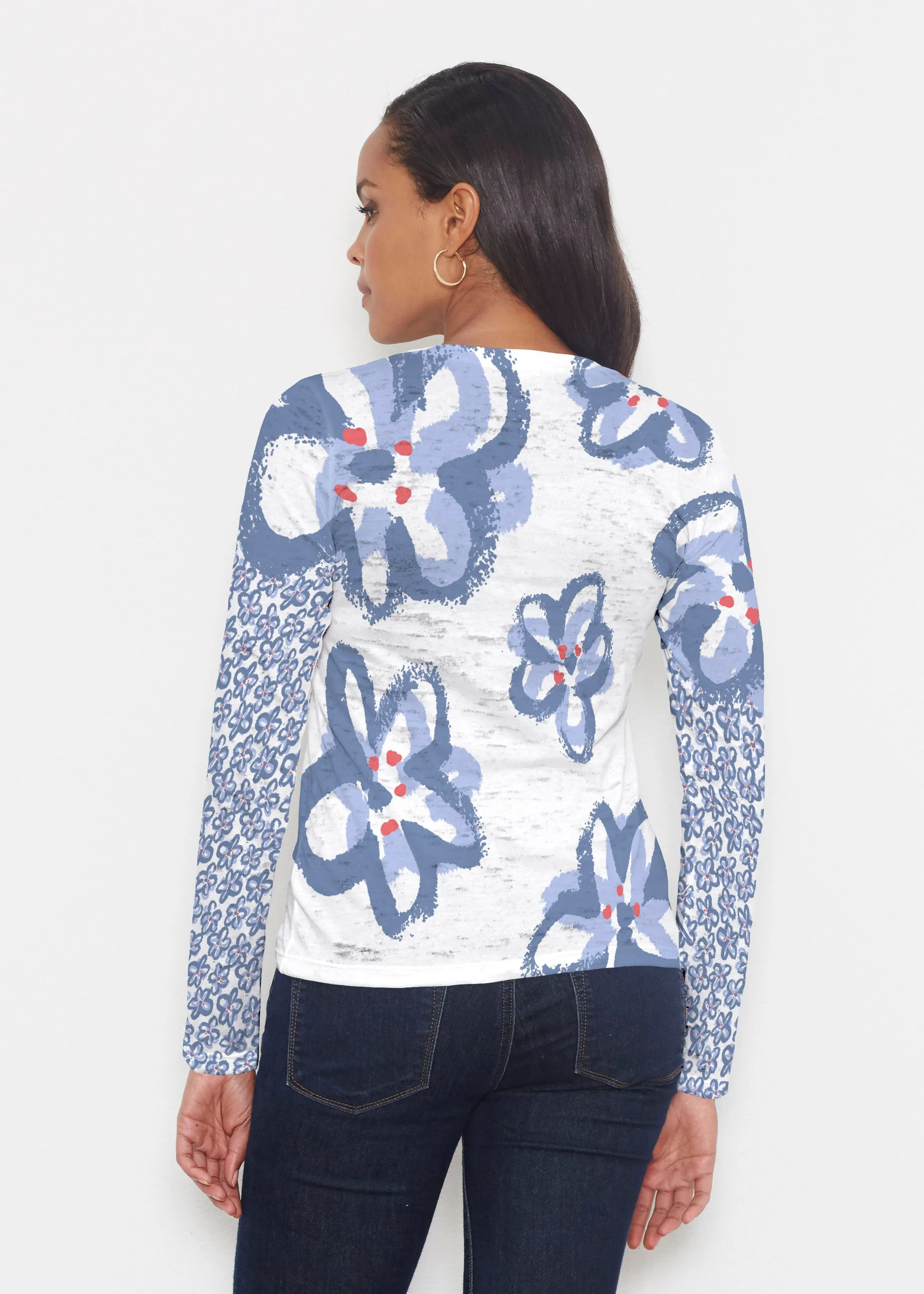 Painted Blooms (25068) ~ Signature Long Sleeve Crew Shirt