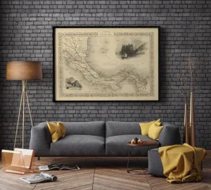 Panama Map Poster| Vintage Map Panama