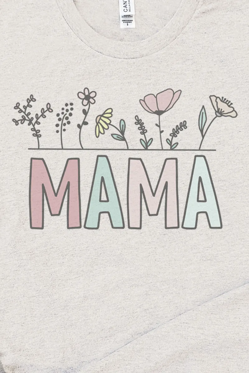 Pastel Bloom Mama Tri-Blend Short Sleeve Tee