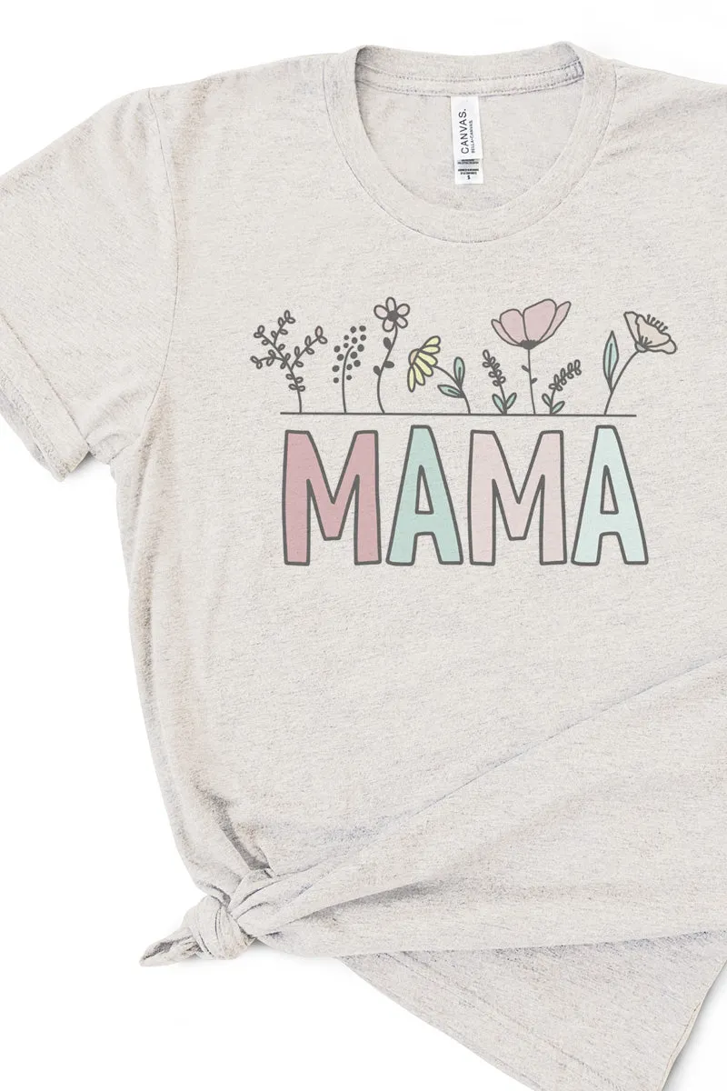 Pastel Bloom Mama Tri-Blend Short Sleeve Tee