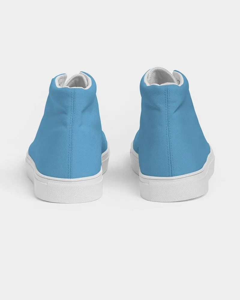 Pastel Cyan Women's High-top Canvas Sneakers | Women's | Bright Pastel Cyan | C60M15Y0K0