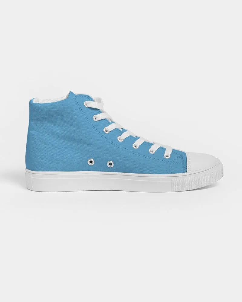 Pastel Cyan Women's High-top Canvas Sneakers | Women's | Bright Pastel Cyan | C60M15Y0K0