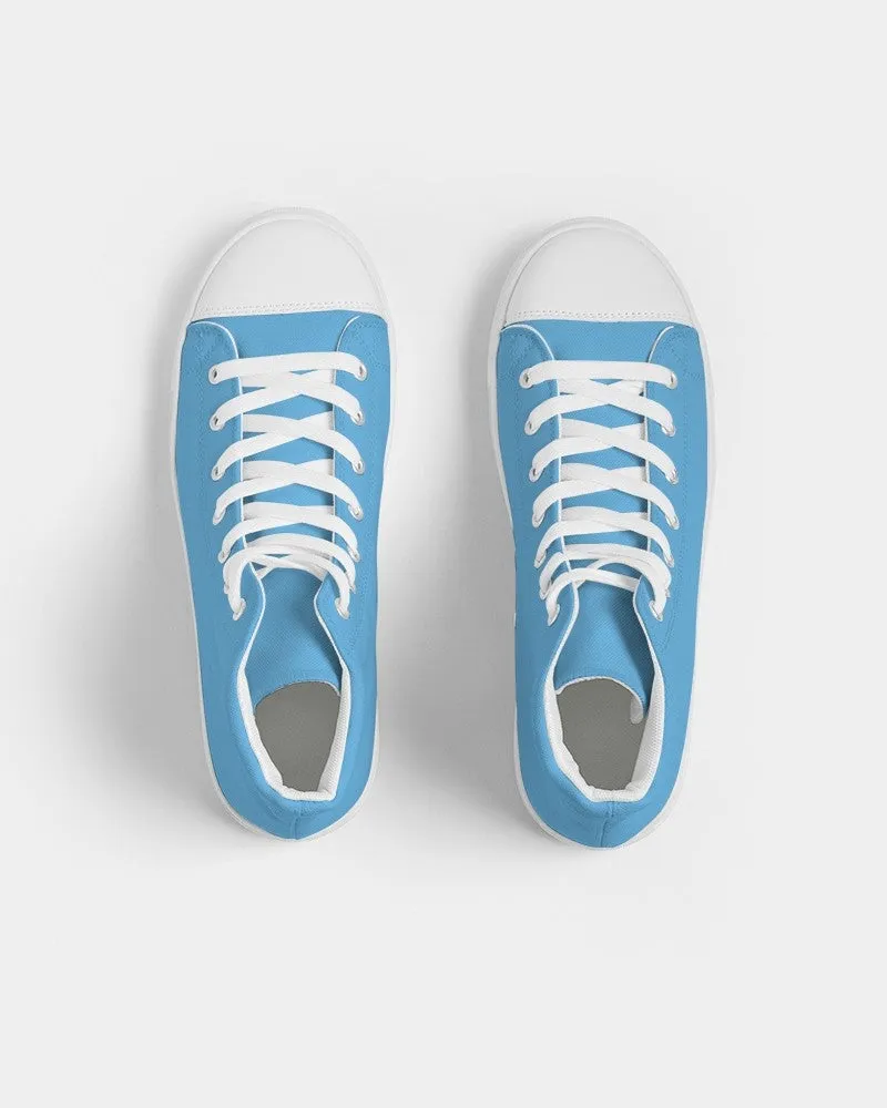 Pastel Cyan Women's High-top Canvas Sneakers | Women's | Bright Pastel Cyan | C60M15Y0K0