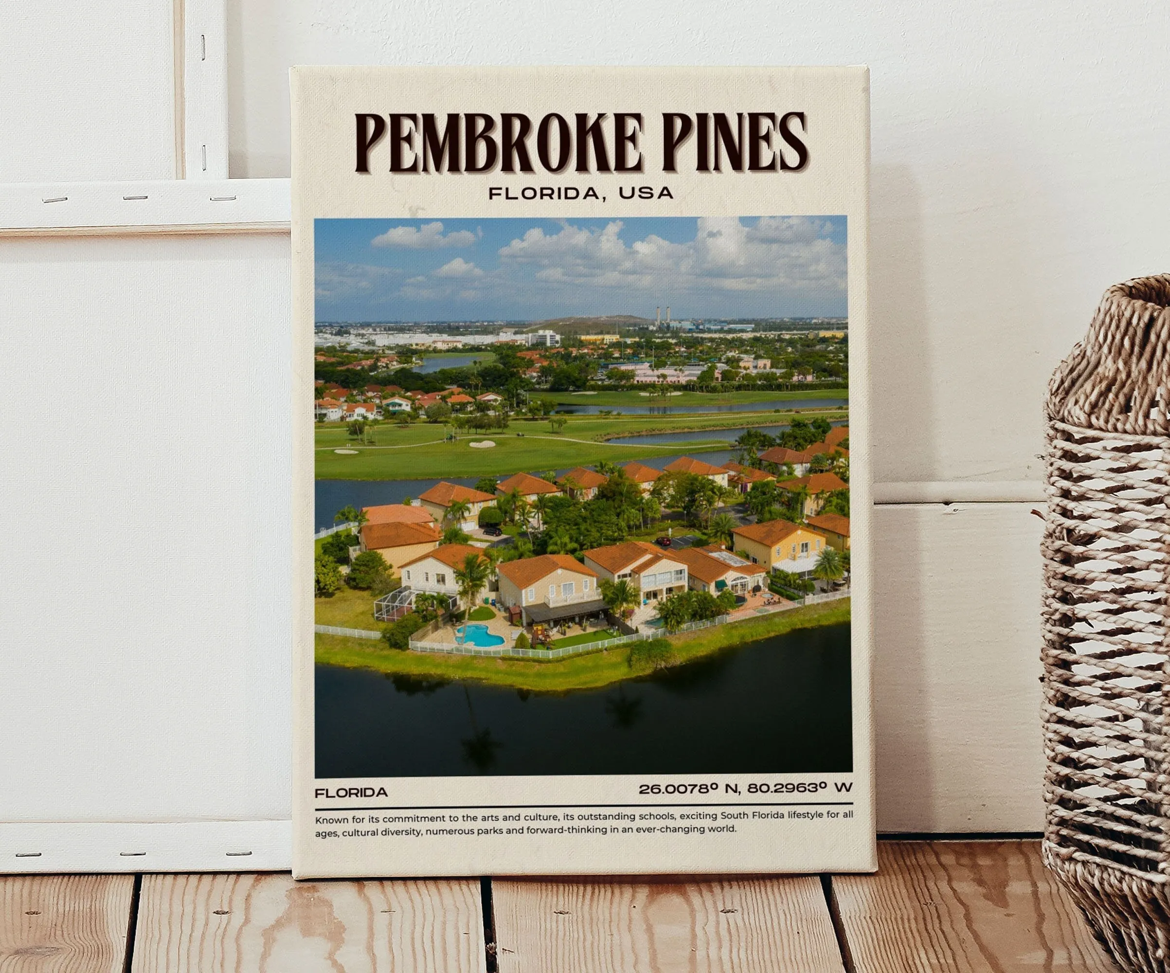 Pembroke Pines Vintage Wall Art, Florida, USA