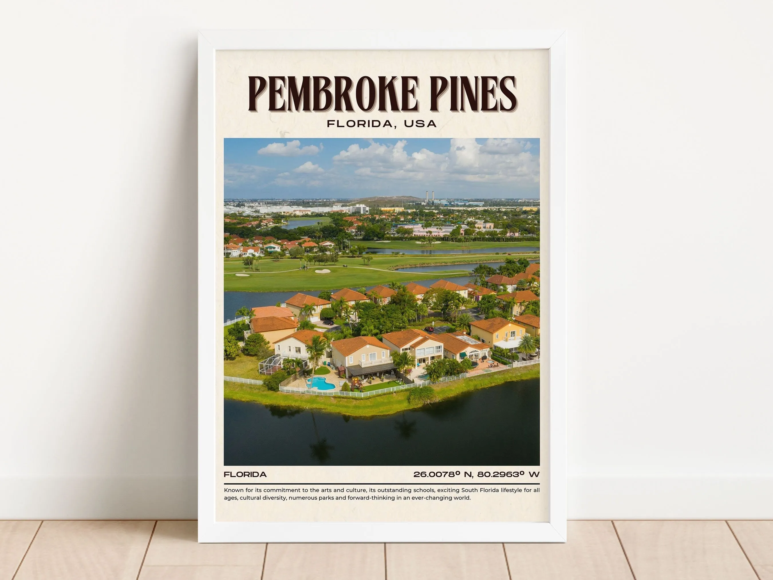 Pembroke Pines Vintage Wall Art, Florida, USA