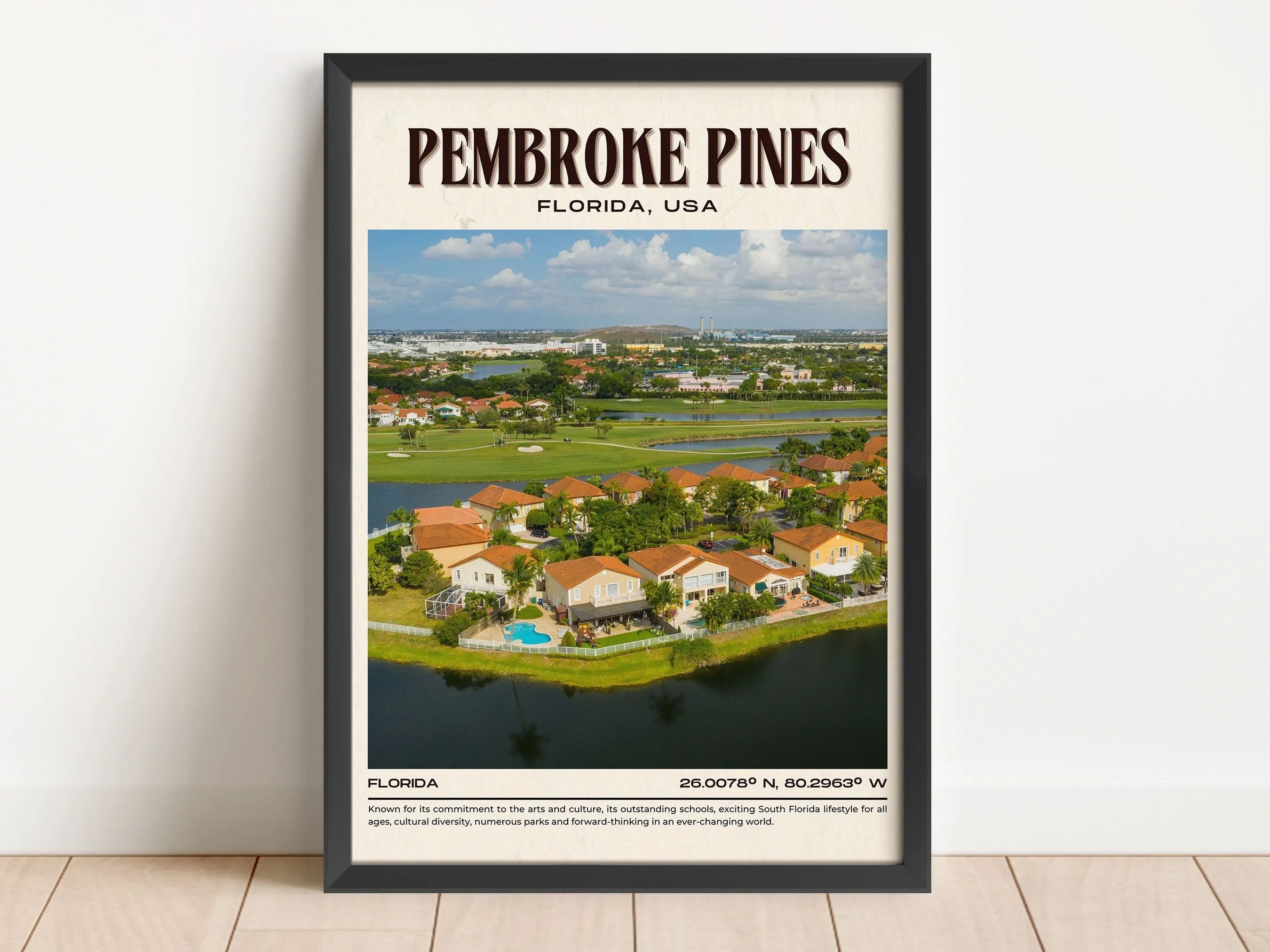 Pembroke Pines Vintage Wall Art, Florida, USA