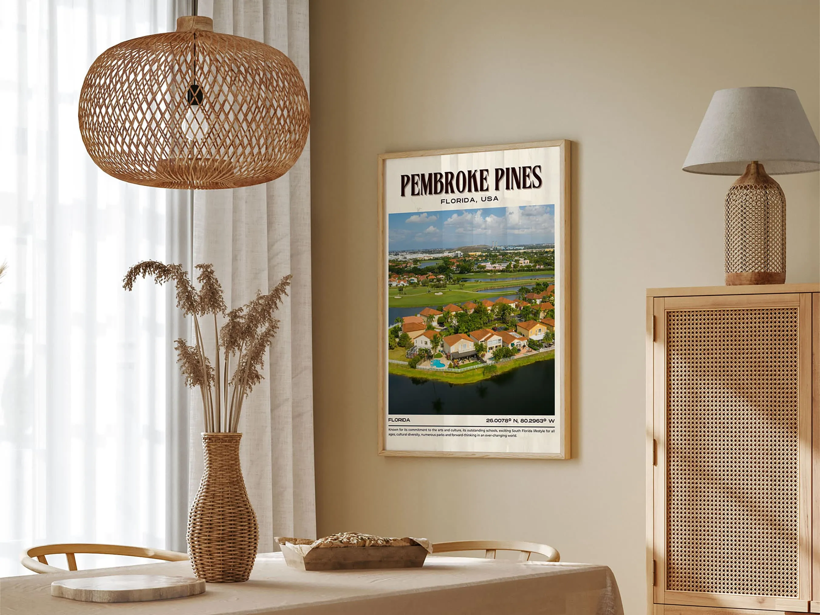 Pembroke Pines Vintage Wall Art, Florida, USA