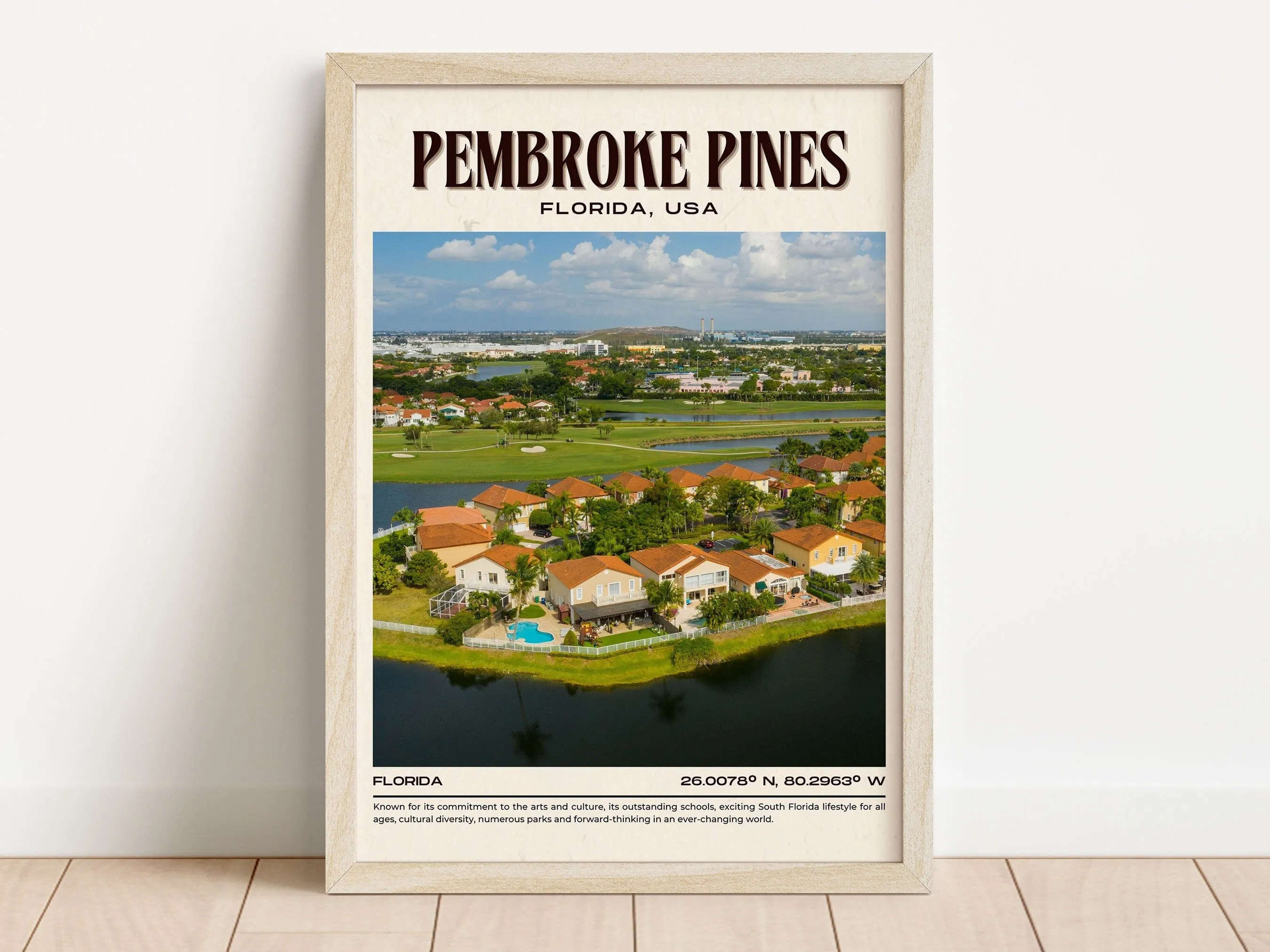 Pembroke Pines Vintage Wall Art, Florida, USA