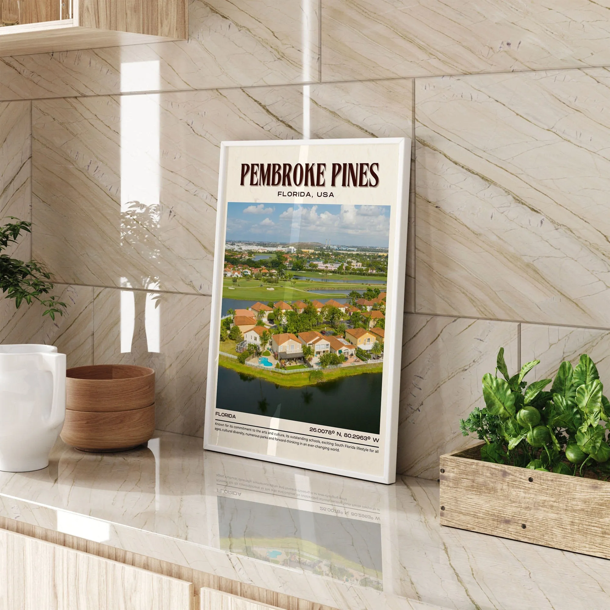 Pembroke Pines Vintage Wall Art, Florida, USA