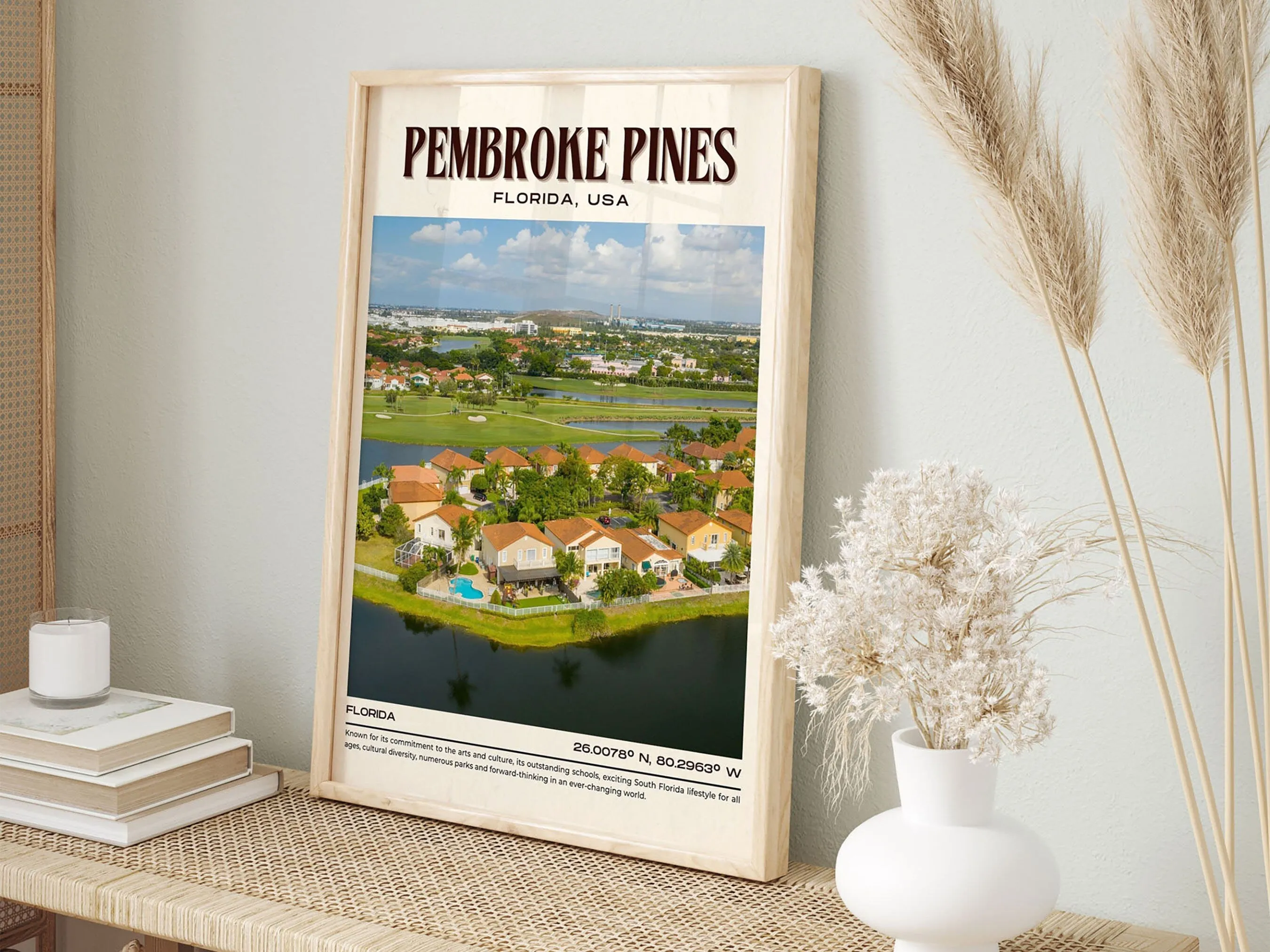 Pembroke Pines Vintage Wall Art, Florida, USA