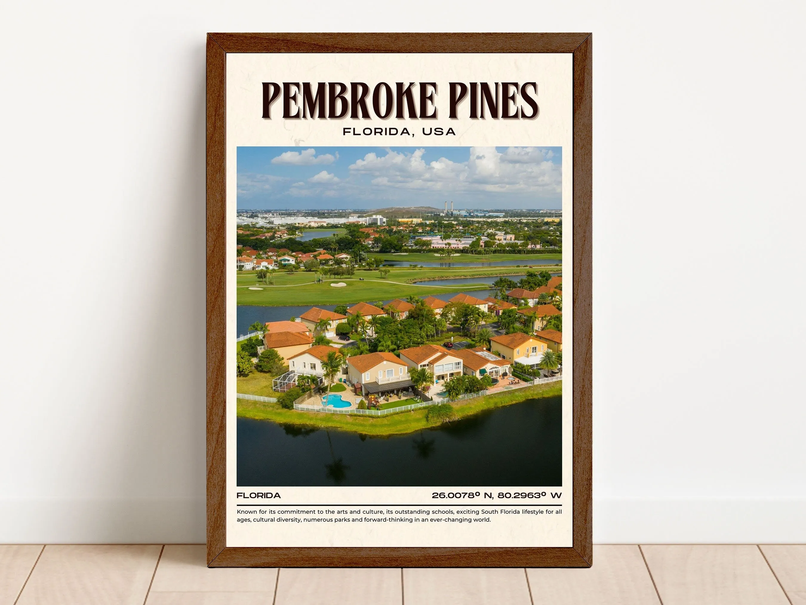 Pembroke Pines Vintage Wall Art, Florida, USA