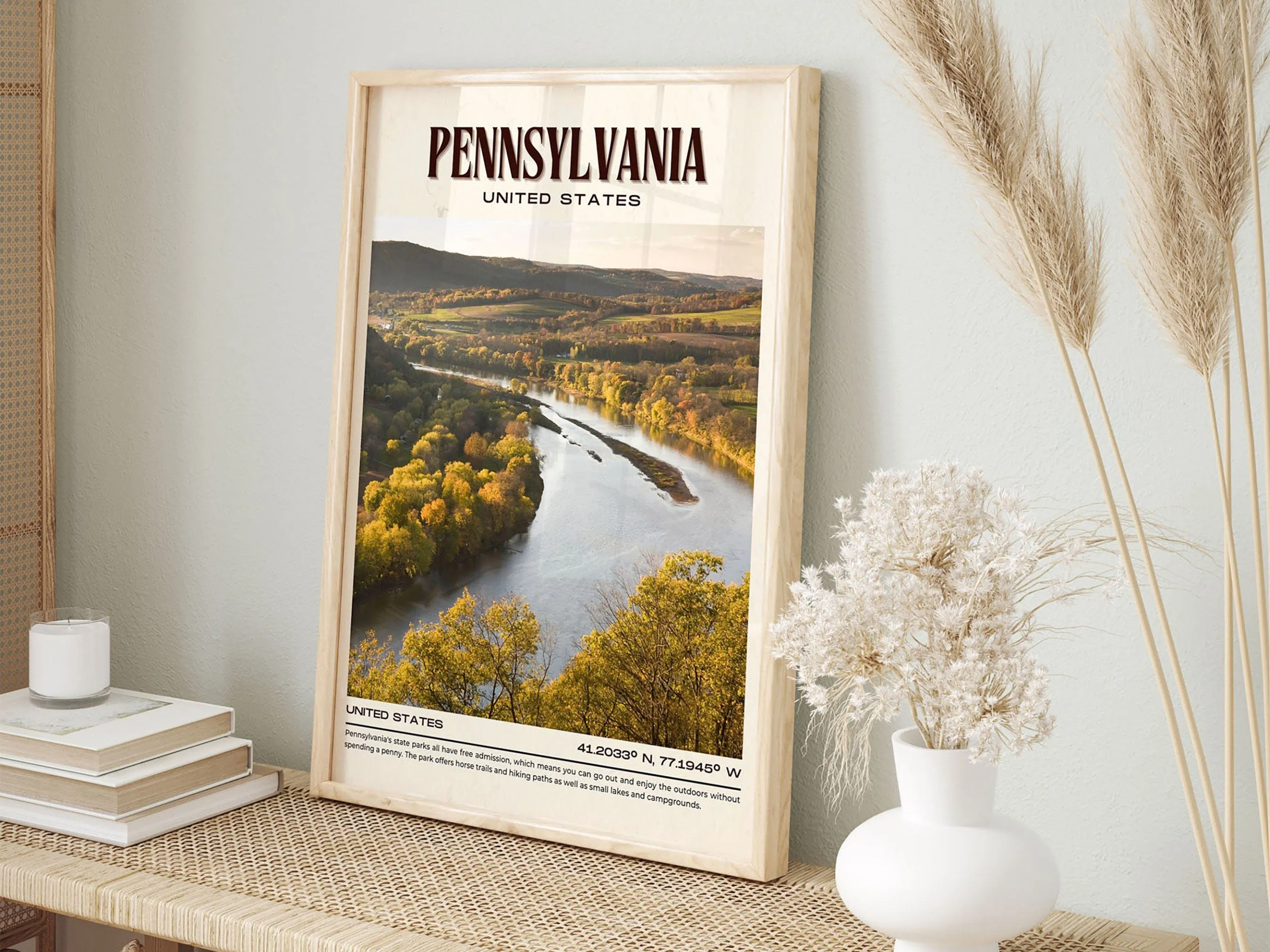 Pennsylvania Vintage Wall Art, USA