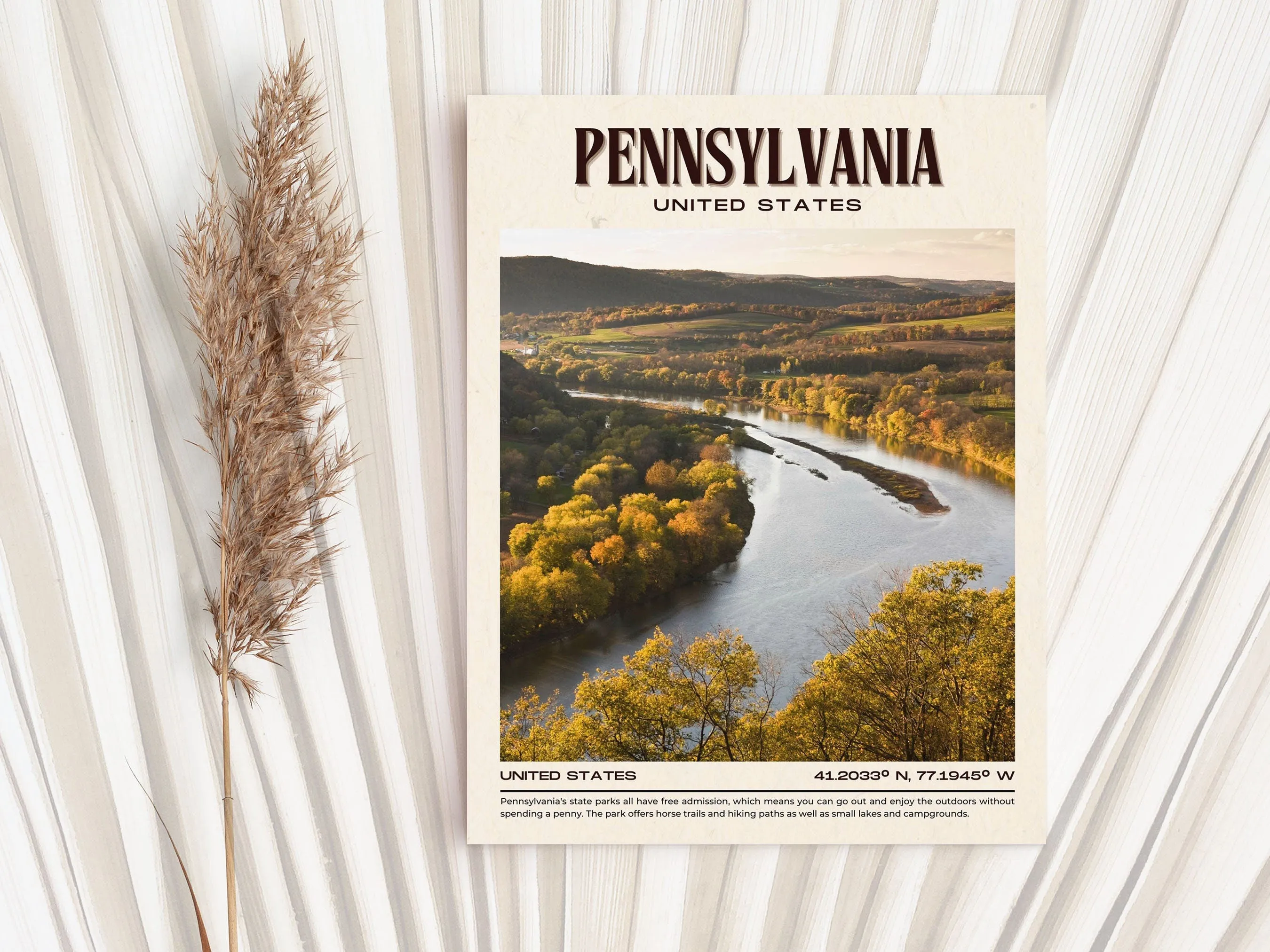 Pennsylvania Vintage Wall Art, USA