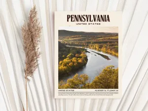 Pennsylvania Vintage Wall Art, USA