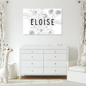 Personalized Floral Name Sign