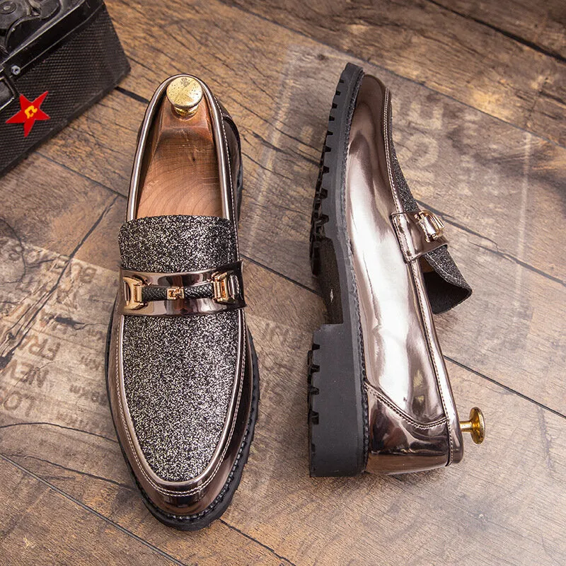 Pointed Toe Soft Bottom Slip On Casual Business Men Dress Shoes