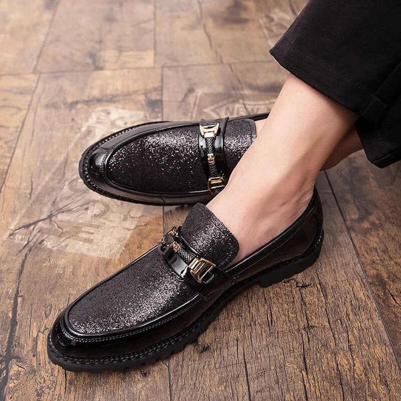 Pointed Toe Soft Bottom Slip On Casual Business Men Dress Shoes