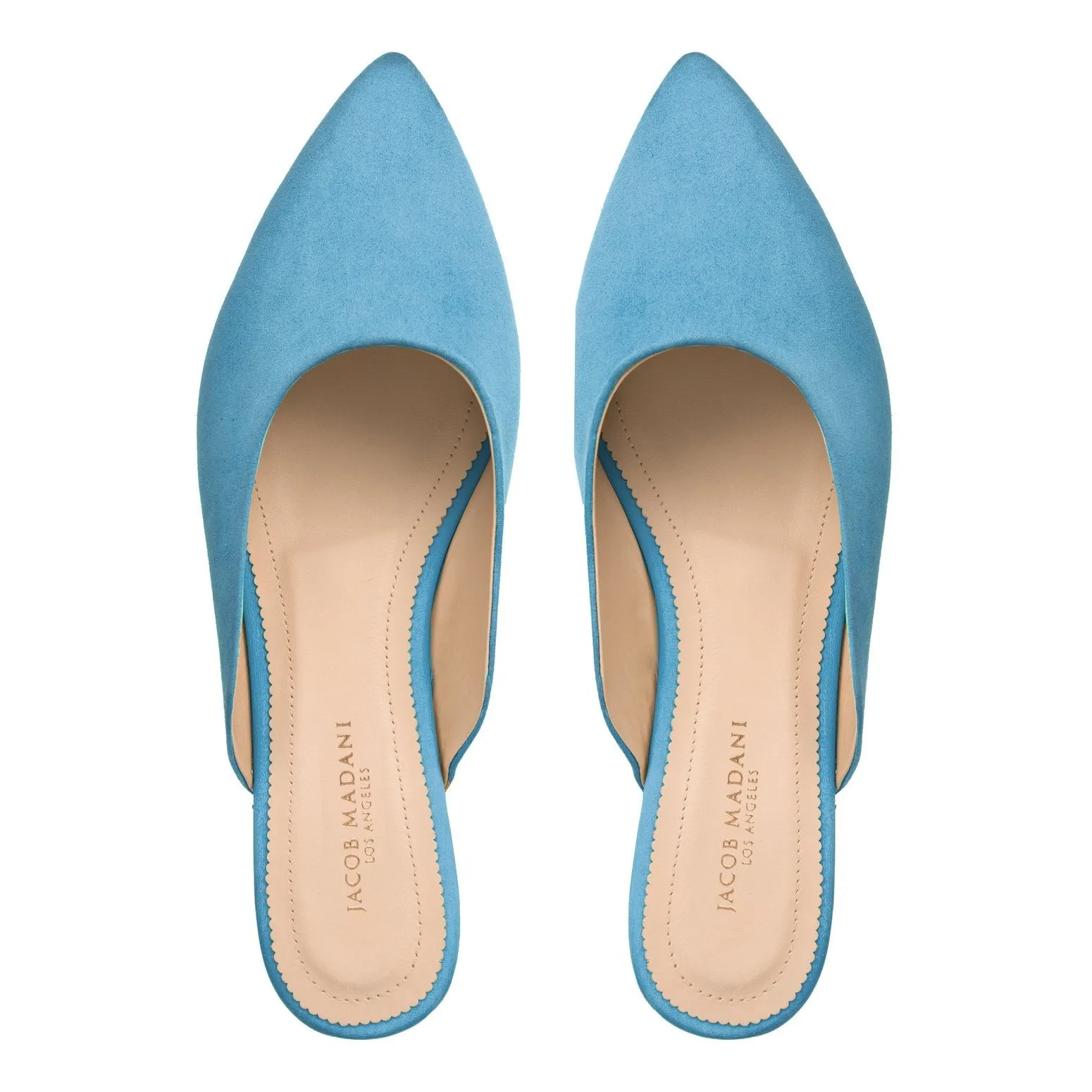 Pointy-toe Flat Mule in Suede Leather