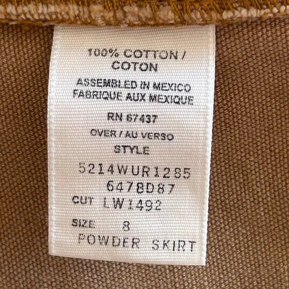 POLO RALPH LAUREN VTG Y2K Canvas Carpenter Cargo Straight Maxi Skirt Tan Size 8