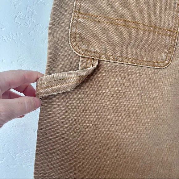 POLO RALPH LAUREN VTG Y2K Canvas Carpenter Cargo Straight Maxi Skirt Tan Size 8